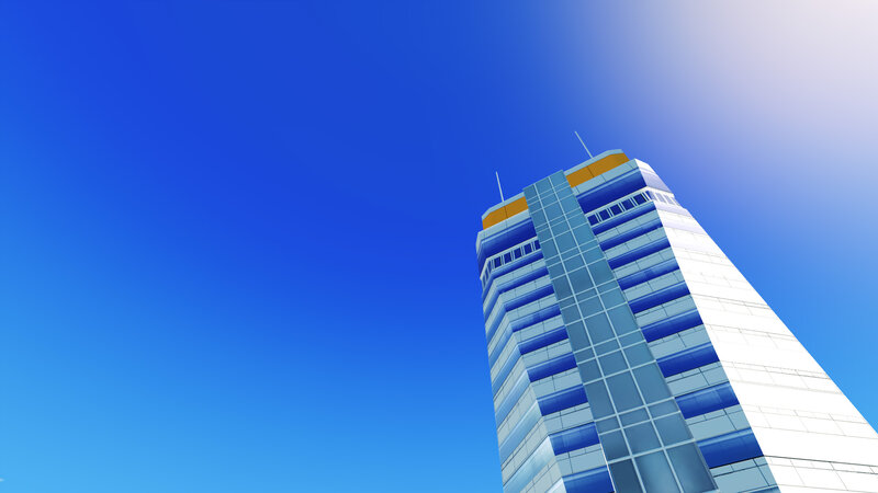 tall building against blue sky