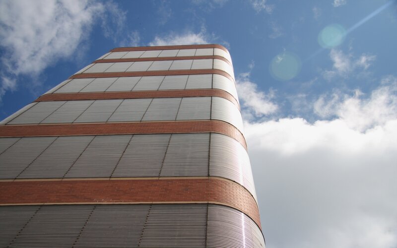 tall building against blue sky