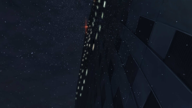 Tall Building at Night — Black, Dramatic