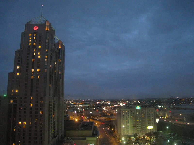 Tall Building at Night — Blue, Calm
