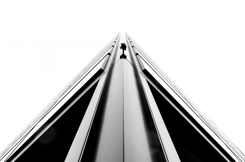 Tall Building Facade — Black, Dramatic, Photograph, Camera