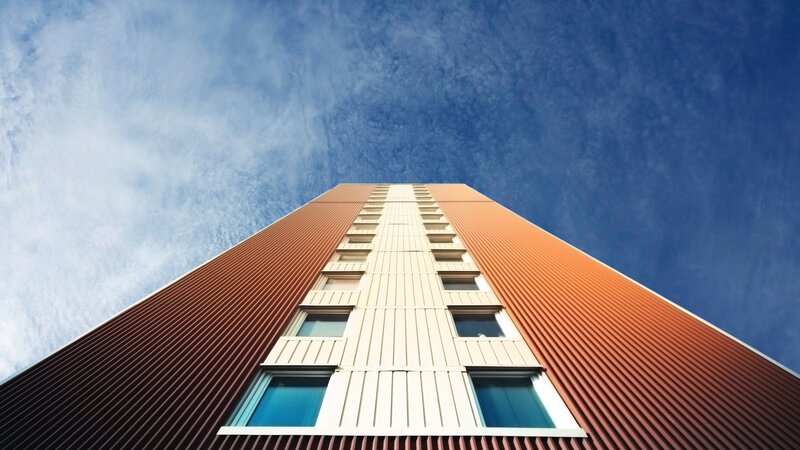 Tall Building Facade — Blue