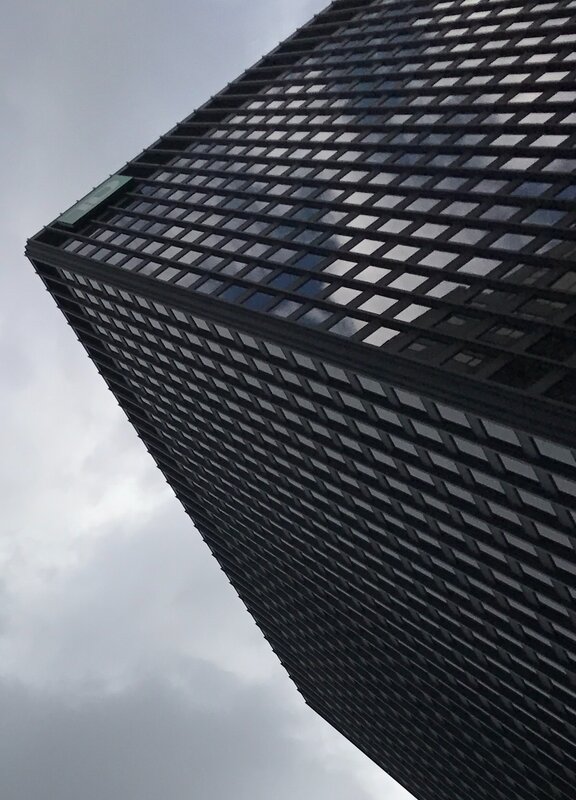 Tall Building Facade — Gray, Dramatic, Photograph