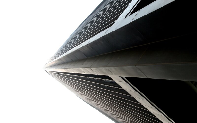 Tall Building Facade — Gray, Dramatic