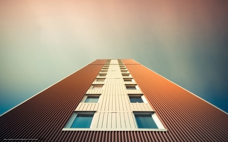 Tall Building Facade — Orange