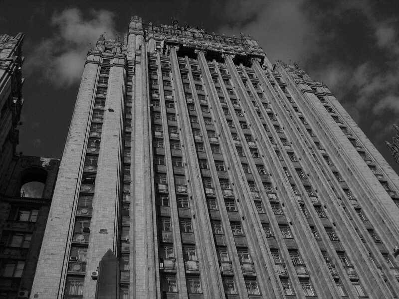 tall building in black and white