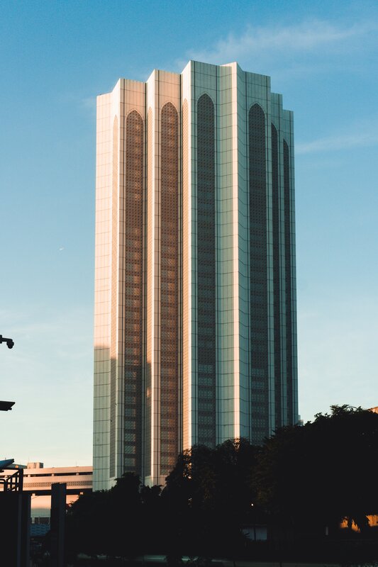 Tall Building with Arched Windows