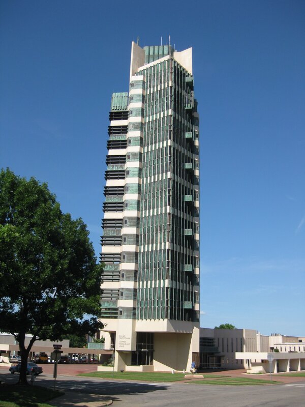 tall building with green glass