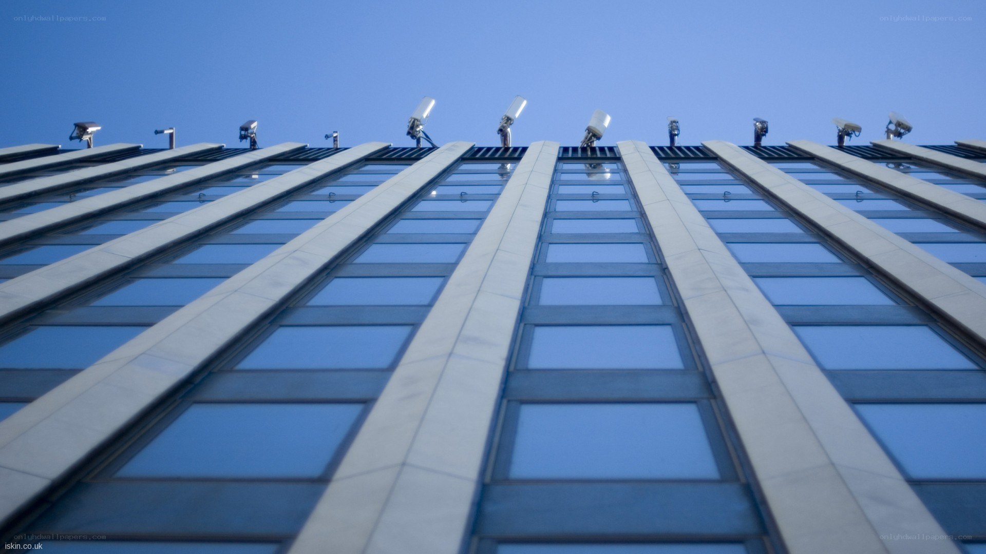 tall building with security cameras