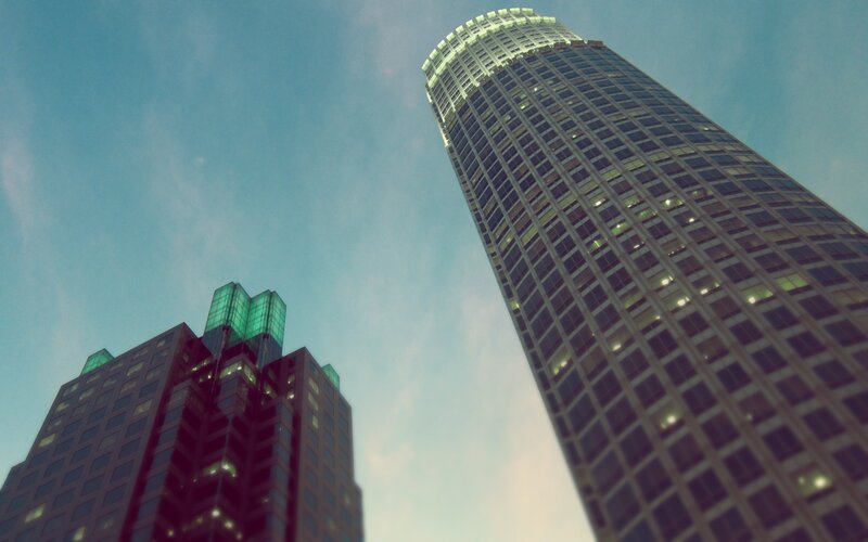 tall buildings against blue sky