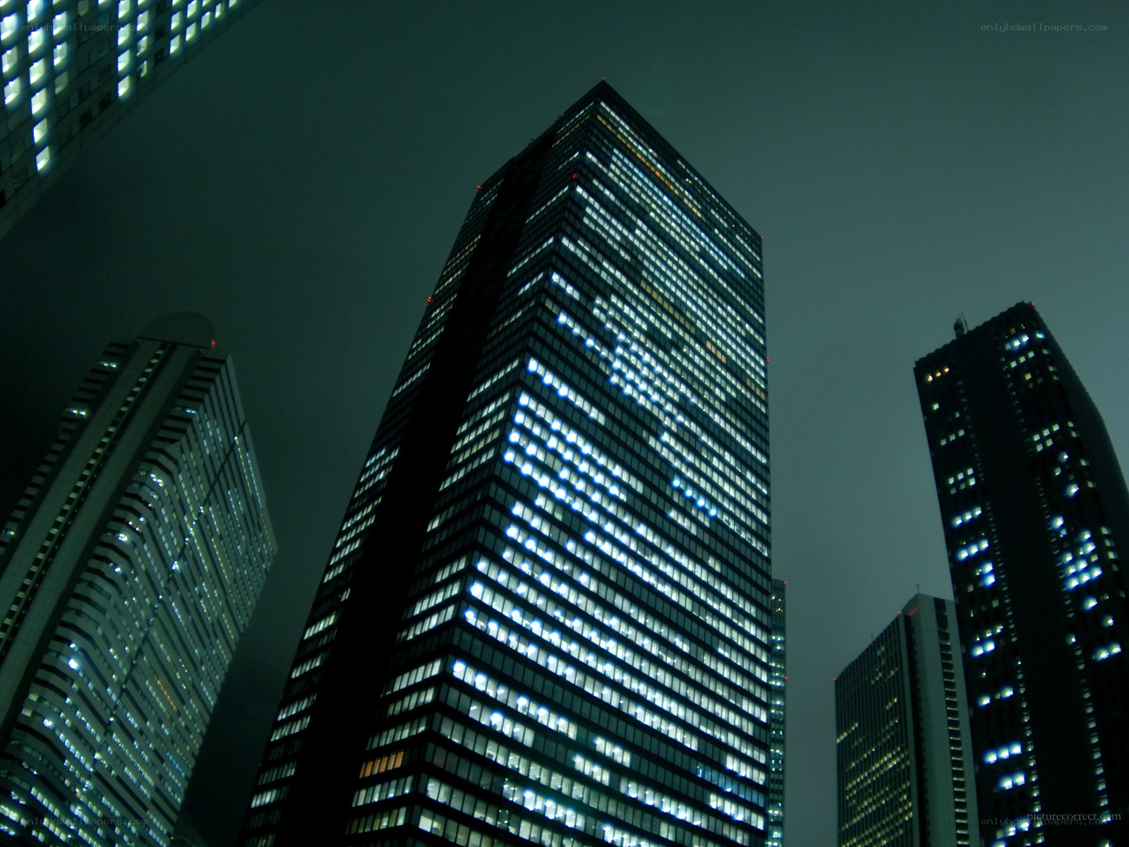 tall buildings at night