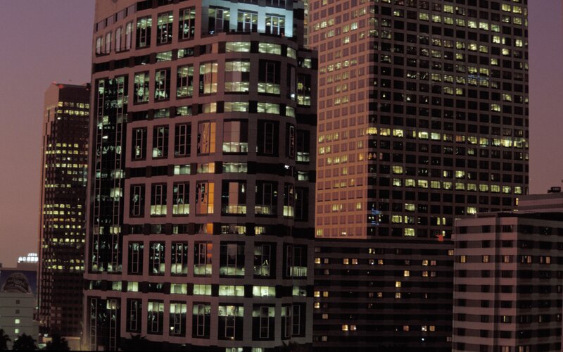 Tall Buildings at Night — Black, Urban, Photograph, Skyscrapers