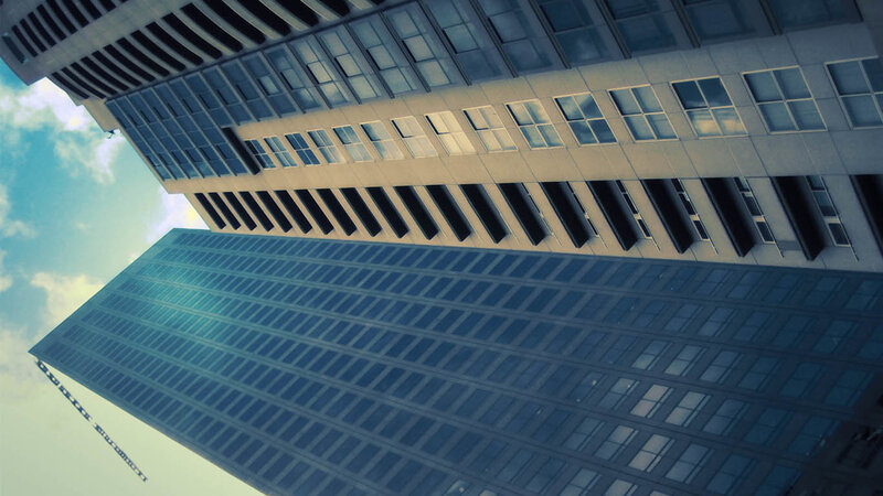 tall buildings from below