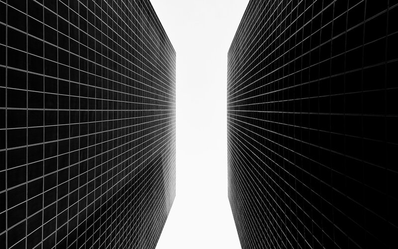tall buildings from below