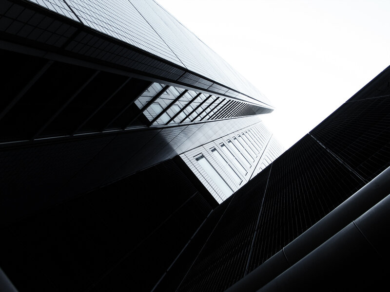 Tall Buildings from Below — Black, Dramatic