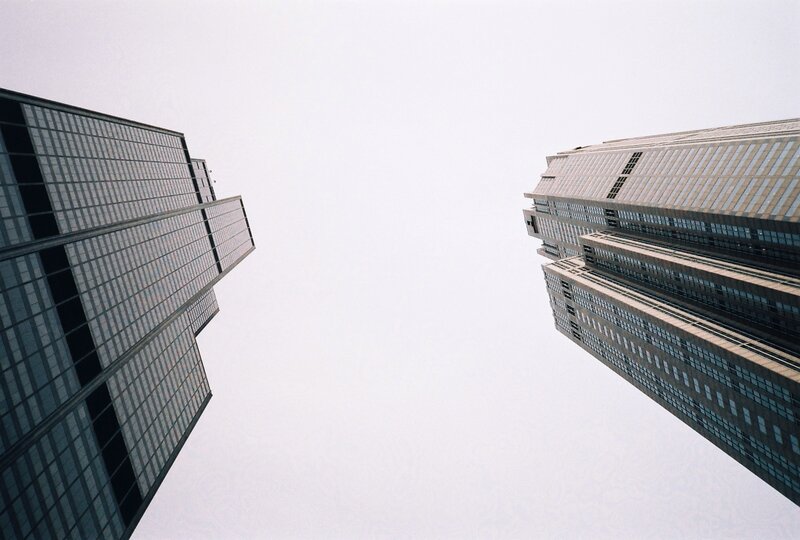 Tall Buildings from Below — Gray