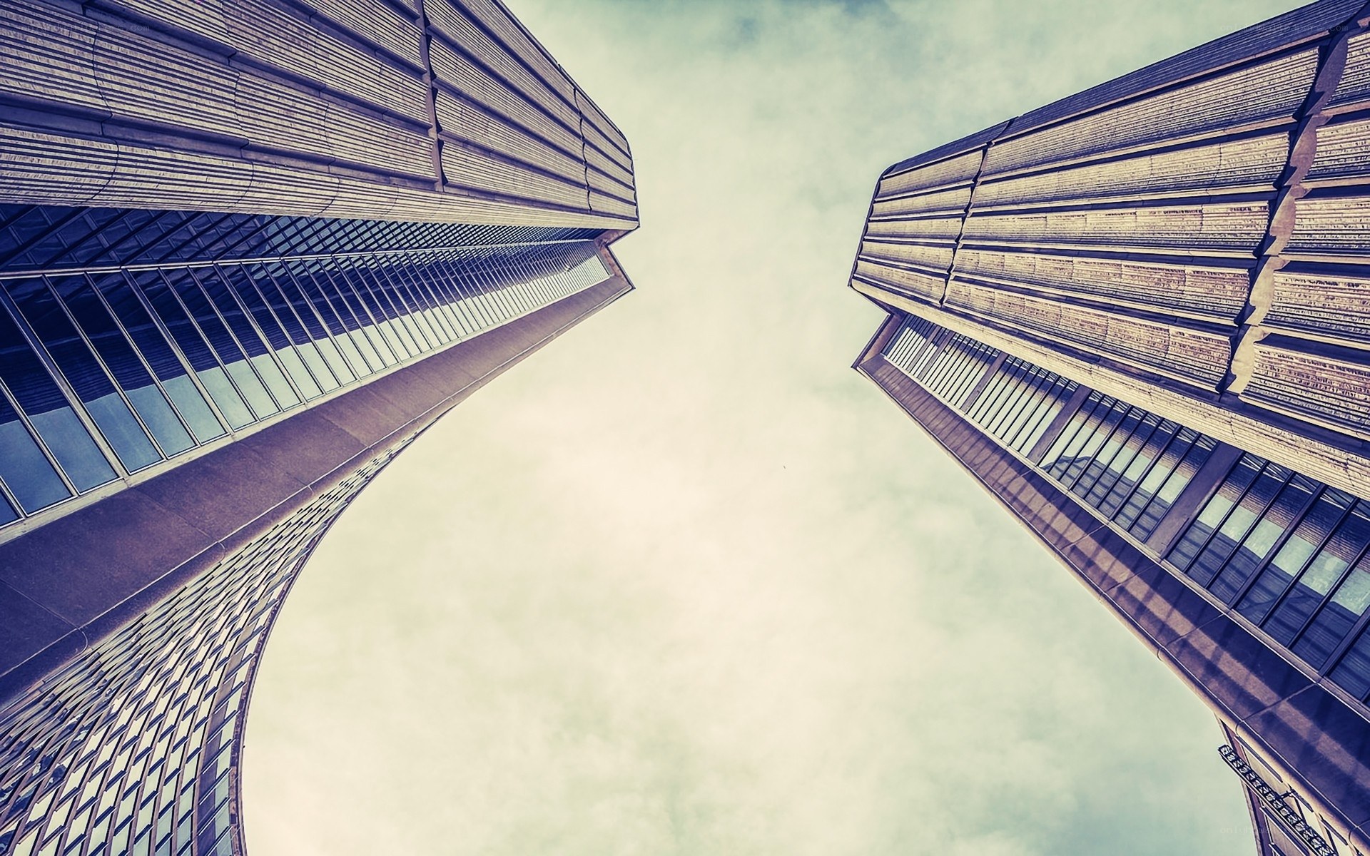 tall buildings from below