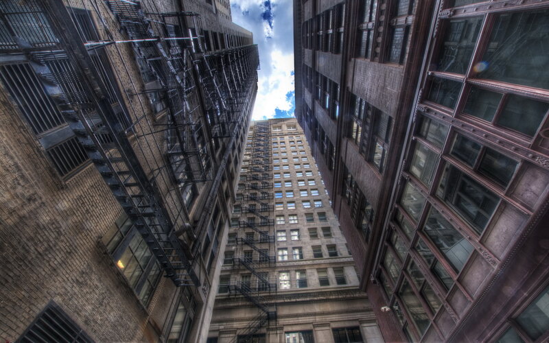 Tall Buildings in Alley