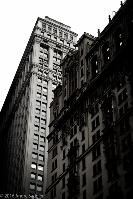 Tall Buildings in City — Black, Dramatic, Photograph, Windows