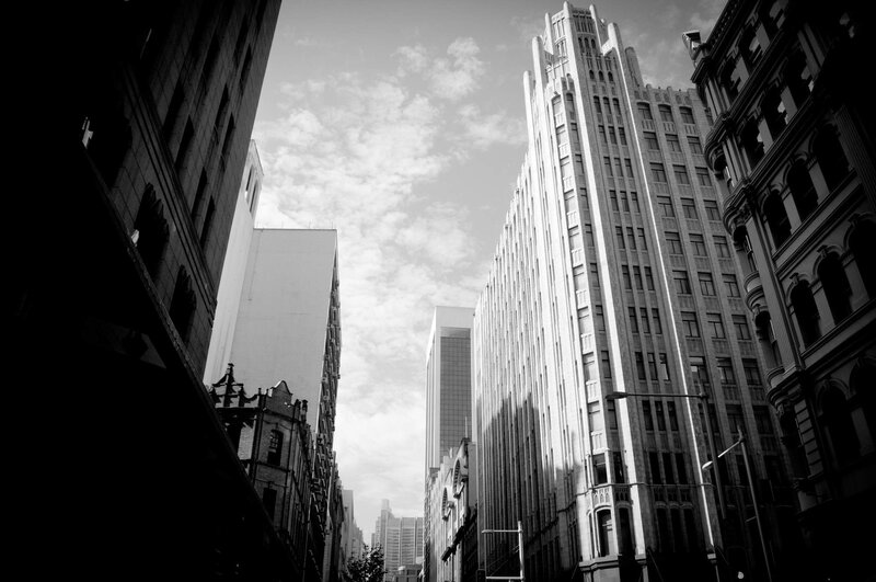 Tall Buildings in City — Black
