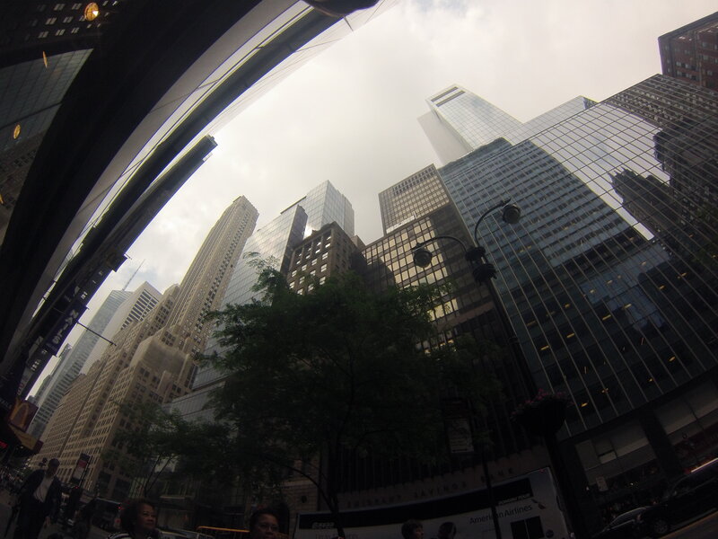 Tall Buildings in City — Gray, Overcast