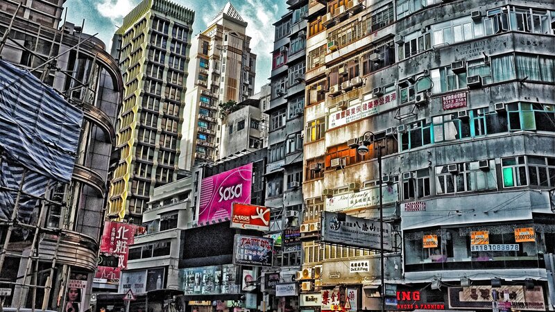 Tall Buildings in City — Gray