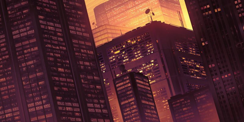 Tall Buildings in City — Orange