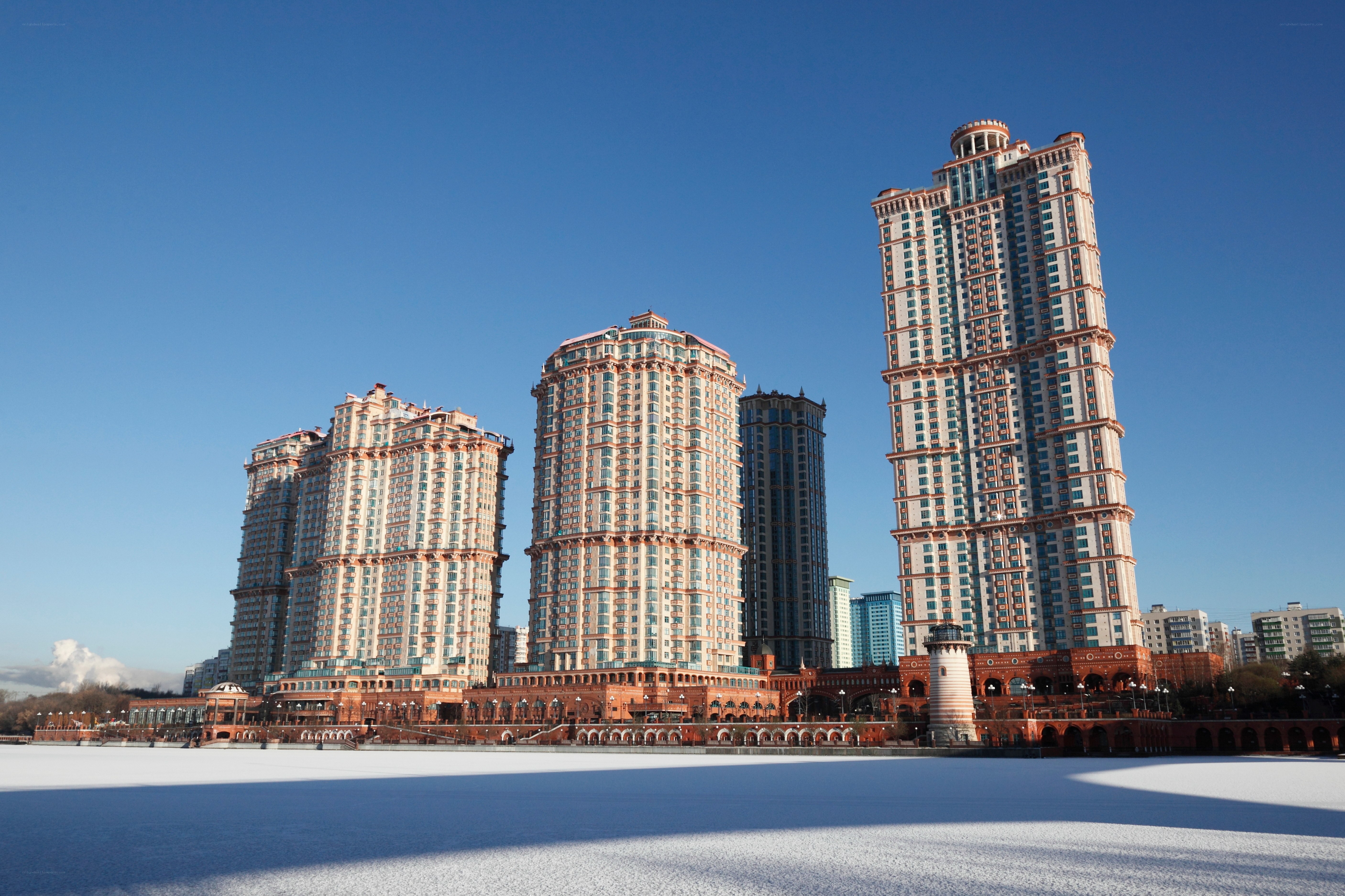tall buildings in winter