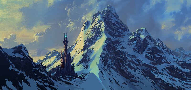 Tall Castle in Mountains