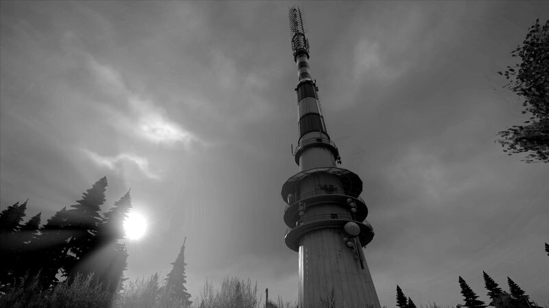 Tall Communication Tower — Black