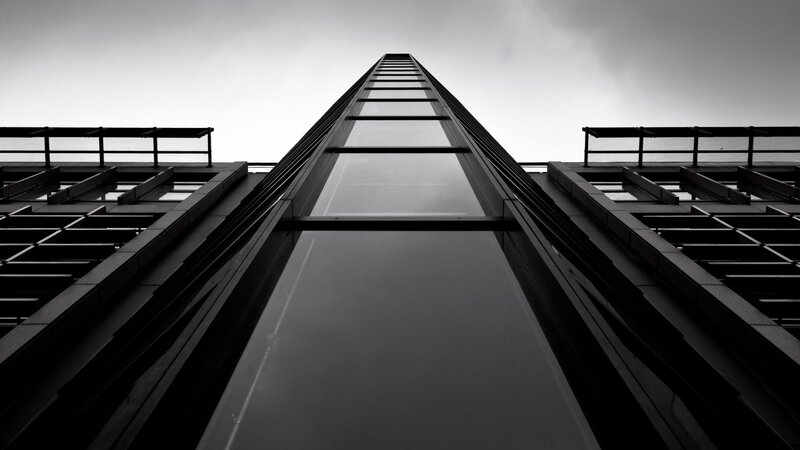 Tall Glass Building — Black
