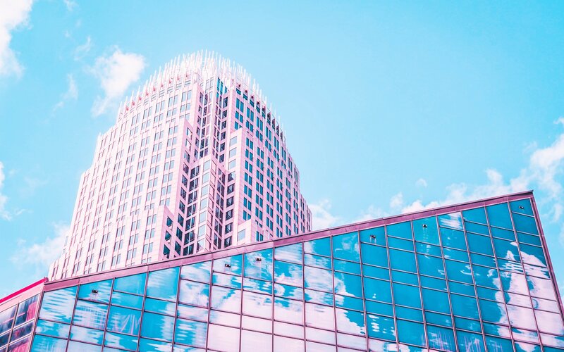 Tall Glass Building — Blue, Bright