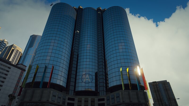 Tall Glass Building — Blue, Dramatic, Afternoon, 3d Render