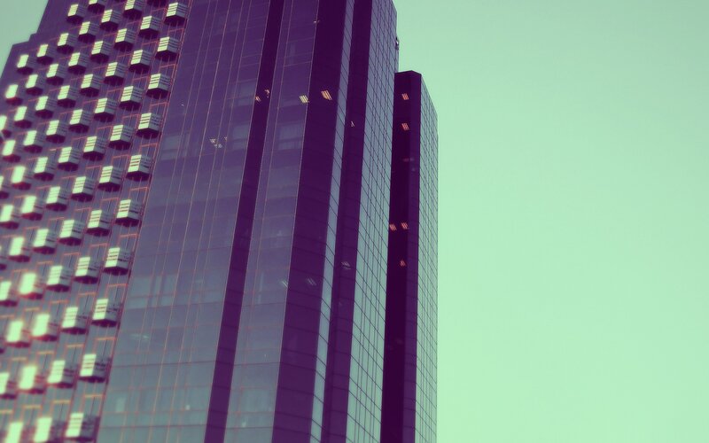 Tall Glass Building — Purple, Serene