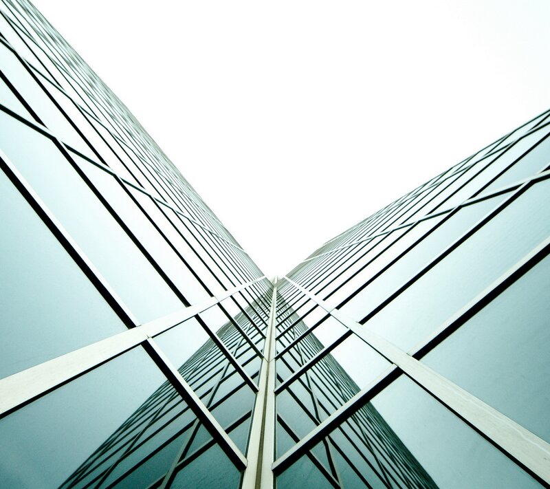 Tall Glass Building — White