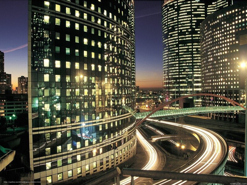 Tall Glass Buildings — Black, Dramatic