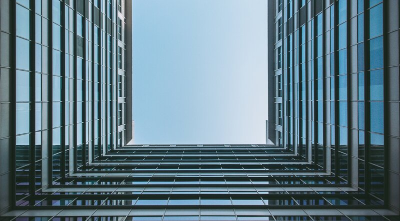 Tall Glass Buildings — Blue, Dramatic, Photograph, Sky