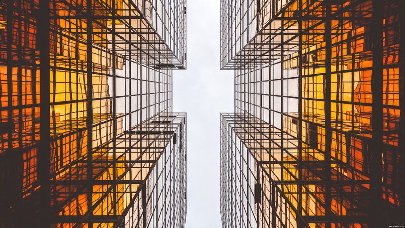 Tall Glass Buildings — Orange