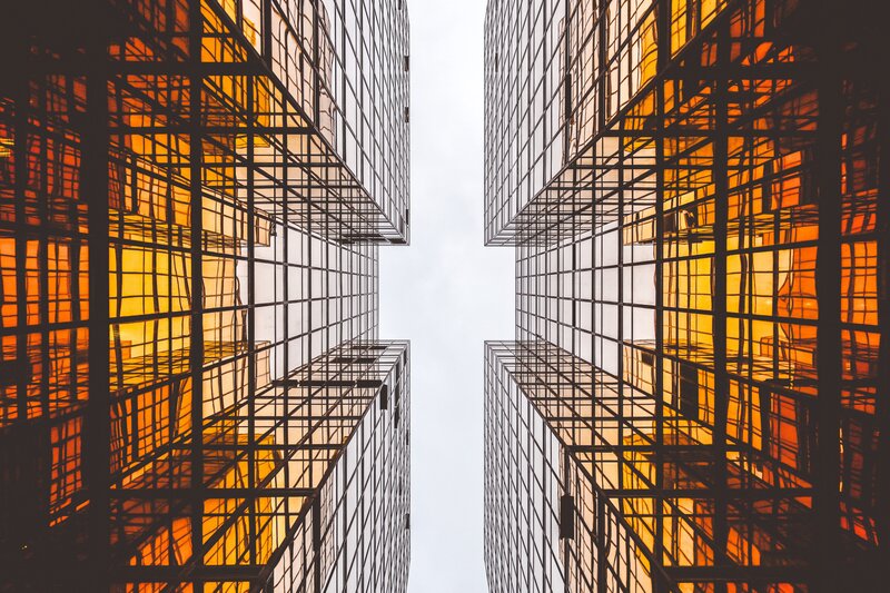 tall glass buildings