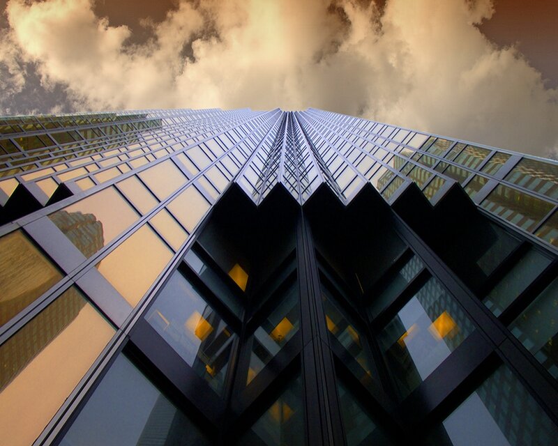 Tall Glass Skyscraper — Gray