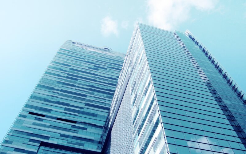 tall glass skyscrapers