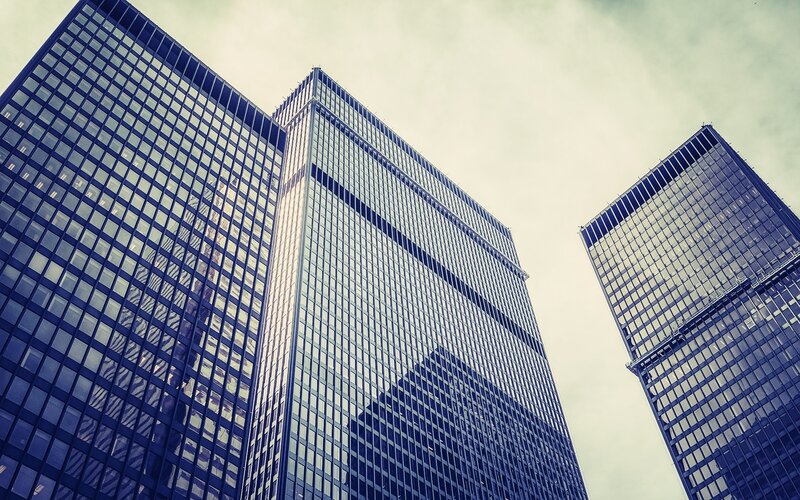 tall glass skyscrapers