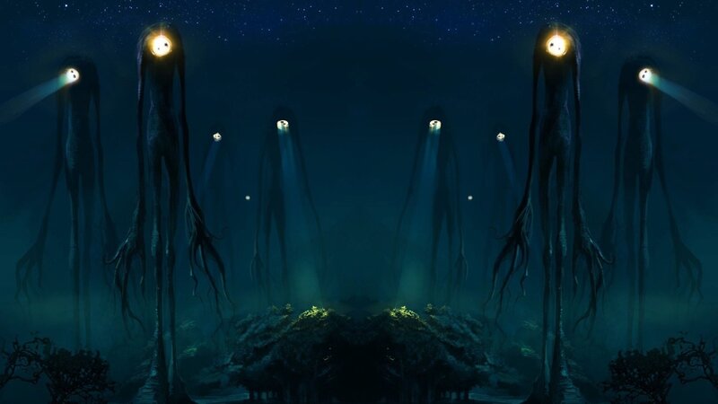 Tall Glowing Creatures