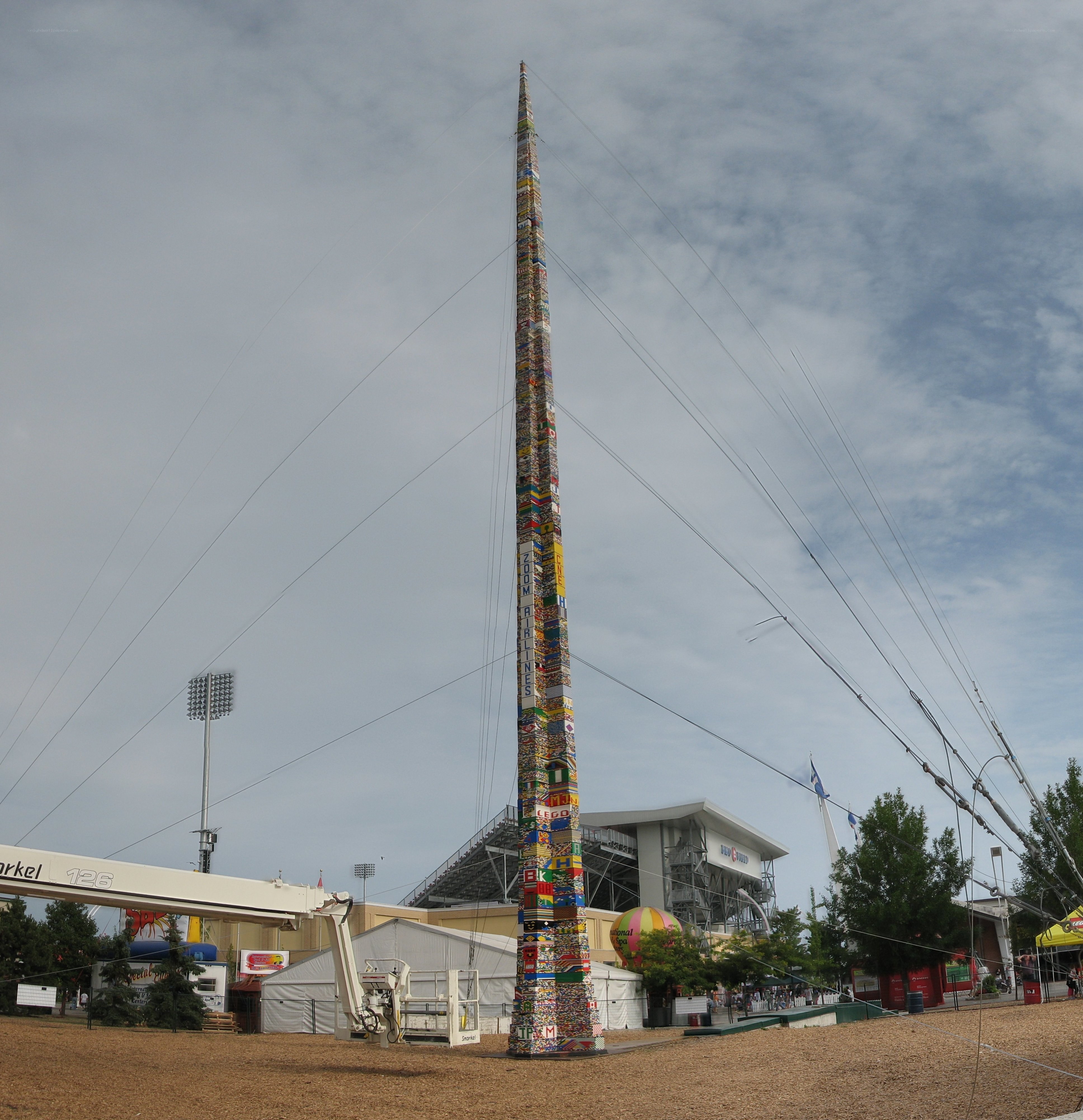 tall lego tower sculpture