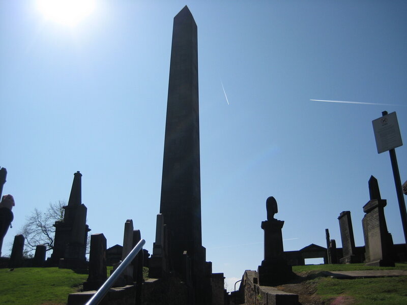 Tall Obelisk in Cemetery