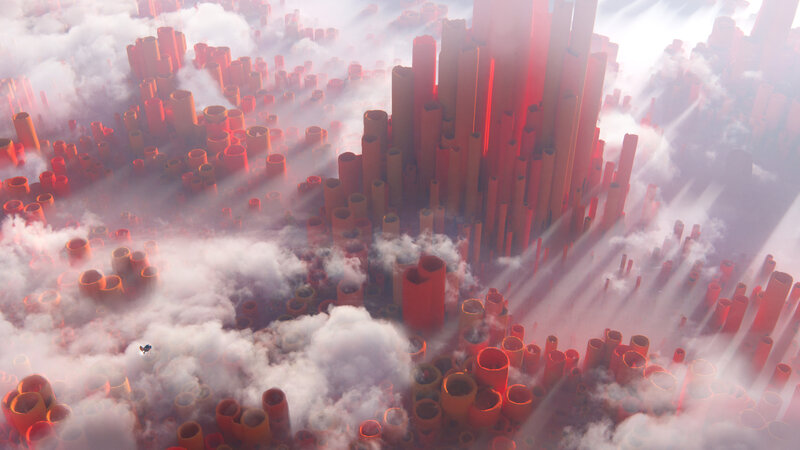 Tall Red Cylinders