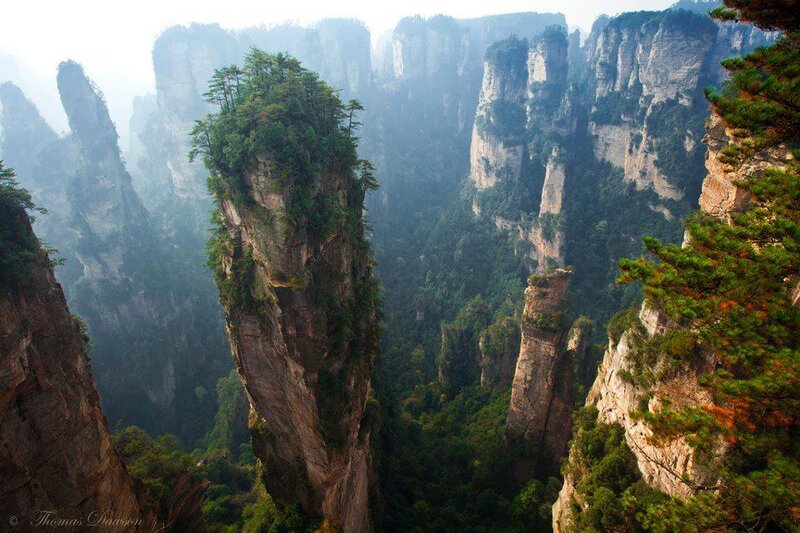 Tall Rock Pillars — Green