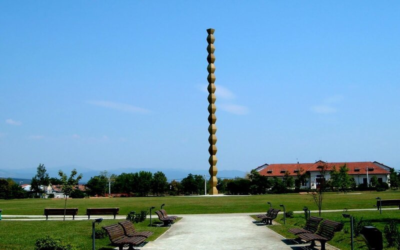 Tall sculpture in a park