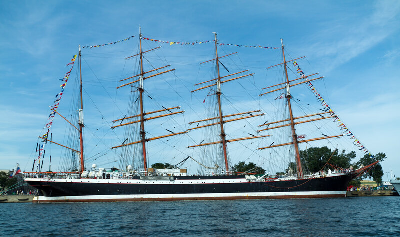 Tall Ship with Four Masts