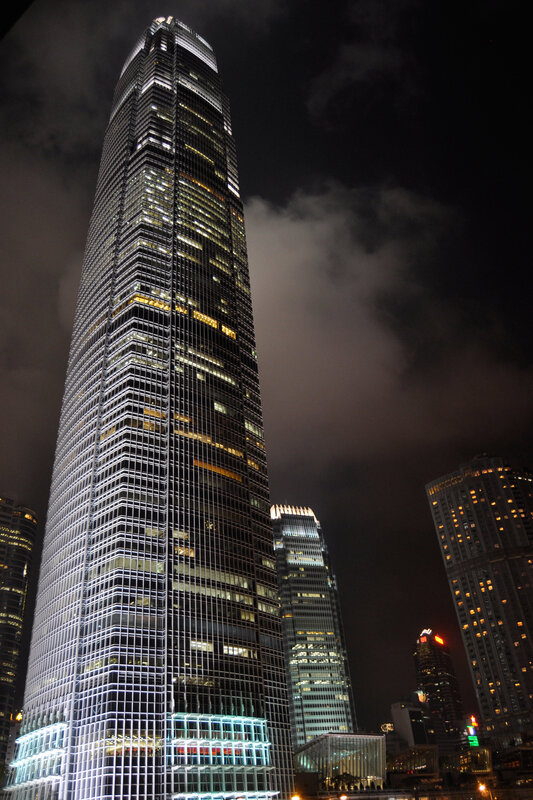 tall skyscraper at night